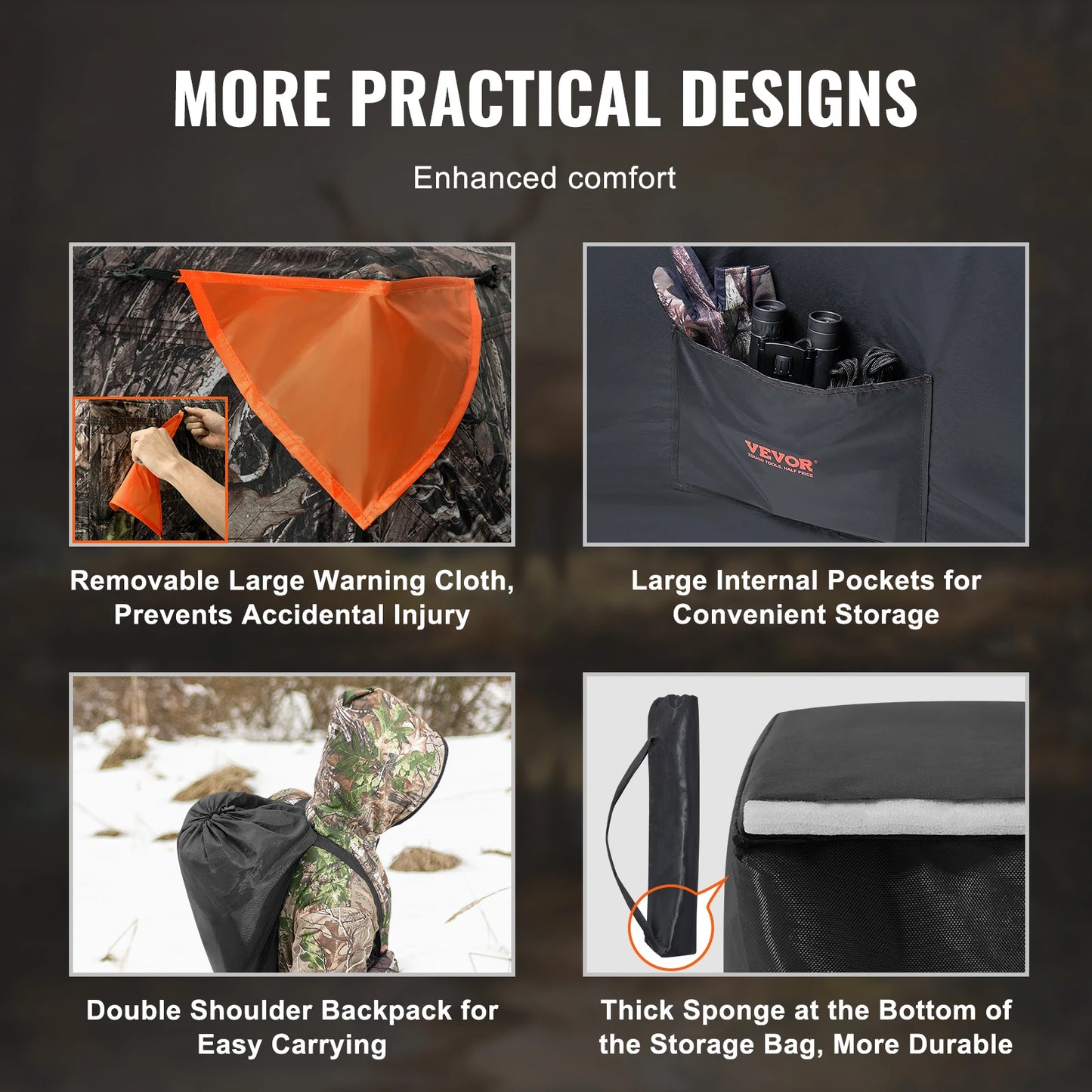 270 Degree See Through Ground Blind for Hunters Portable