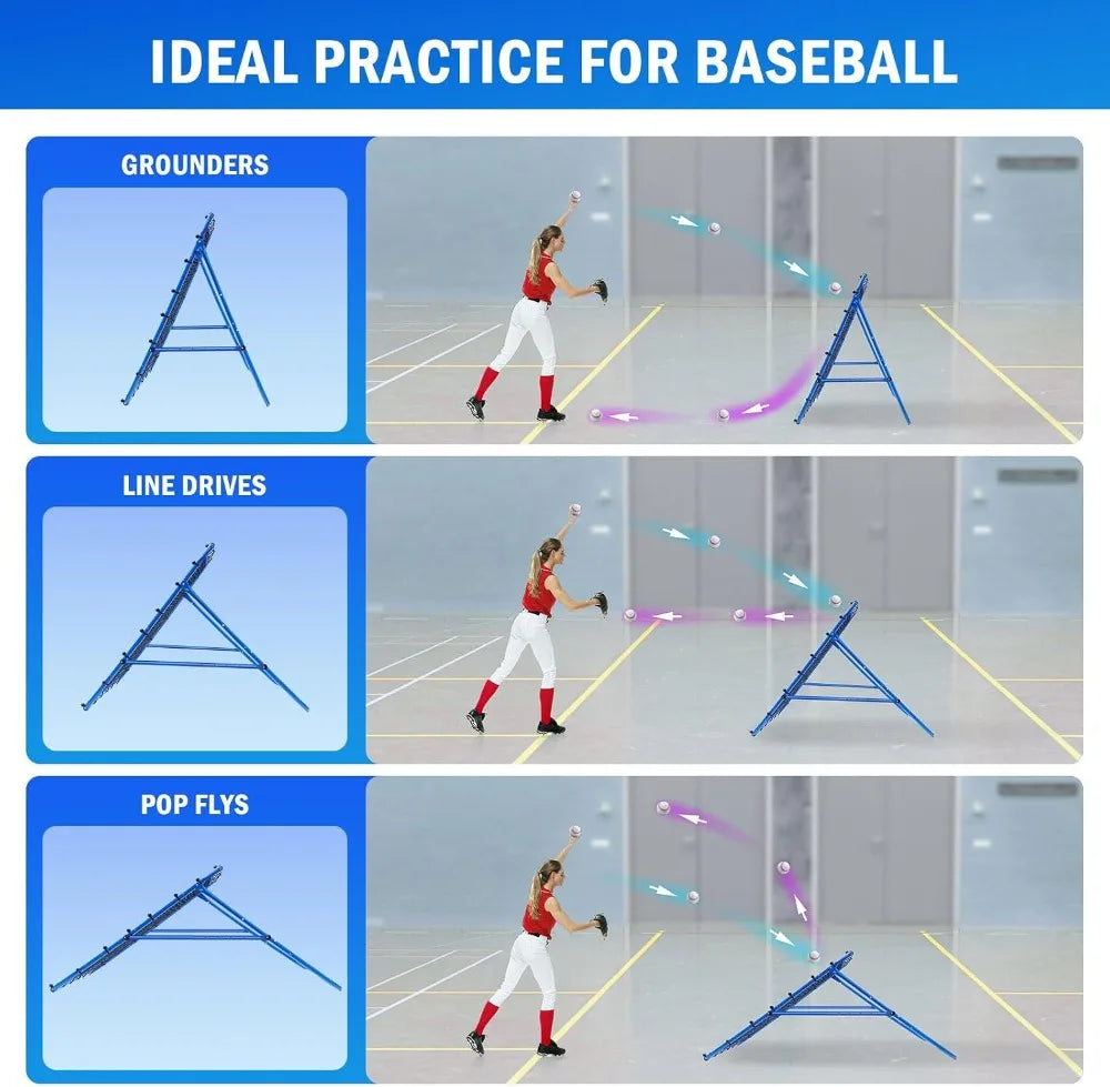 Volleyball Baseball Rebounder Net, Softball Pitchback Net Quick Adjustments, Lacrosse Bounce Back Practice Equipment, Ideal for Outdoor Indoor Backyard Training