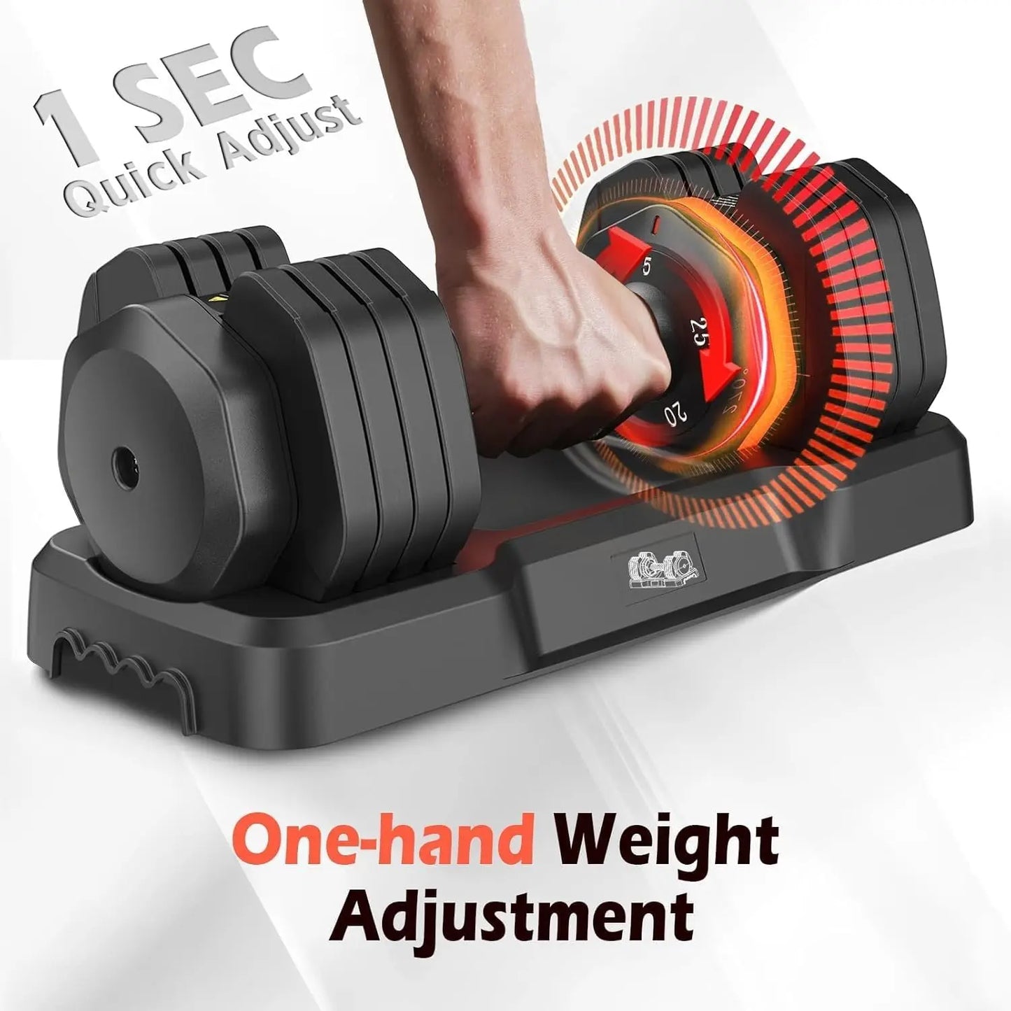 FEIERDUN Adjustable Dumbbells Set, 5LB to 25LB Dumbbell Pair,Home Gym 50lbs, Anti-Slip Handle for Exercise Equipment