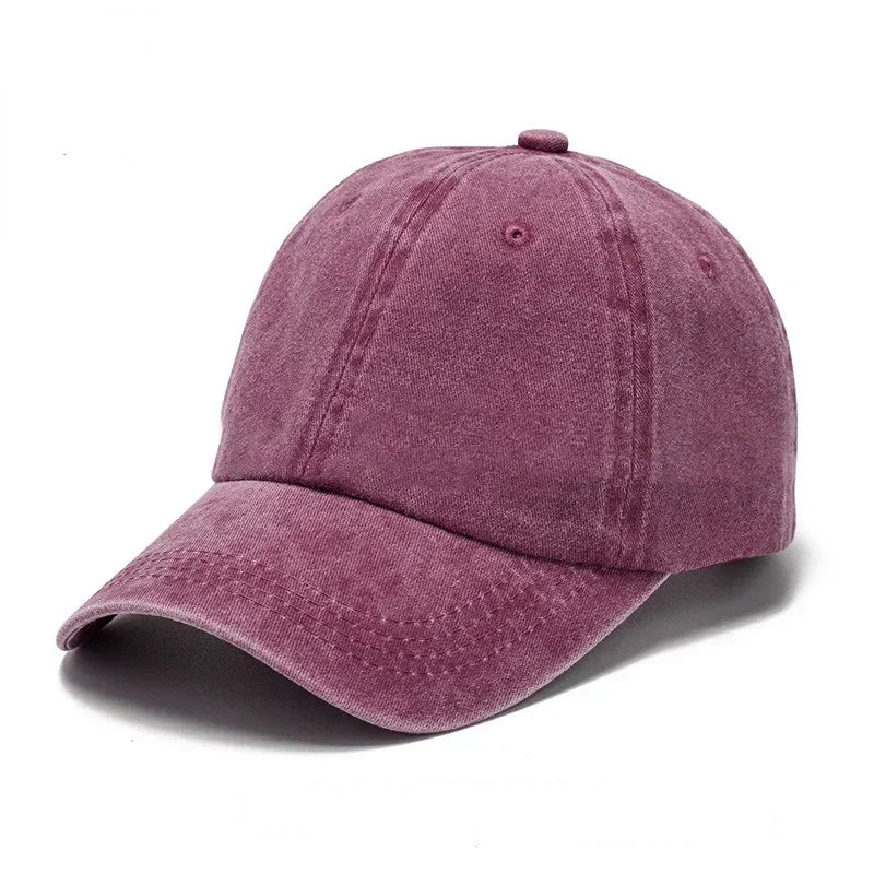 Arthmix Solid Washed Denim Baseball Cap Unisex Cotton Sunshade Hat