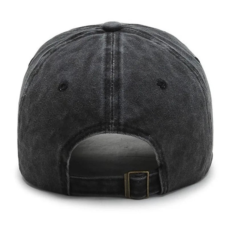 Arthmix Solid Washed Denim Baseball Cap Unisex Cotton Sunshade Hat