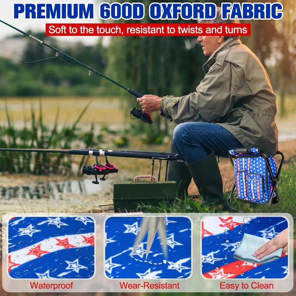 NBVCX Folding Cooler Backpack Stool For Camping And Hunting