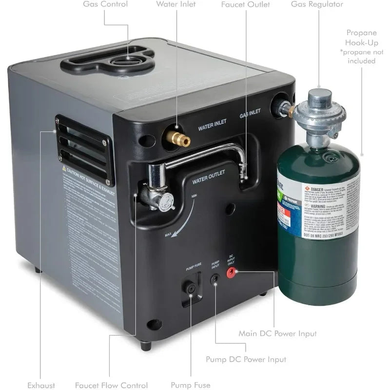 Portable Propane Water Heater And Shower Pump Outdoor Use