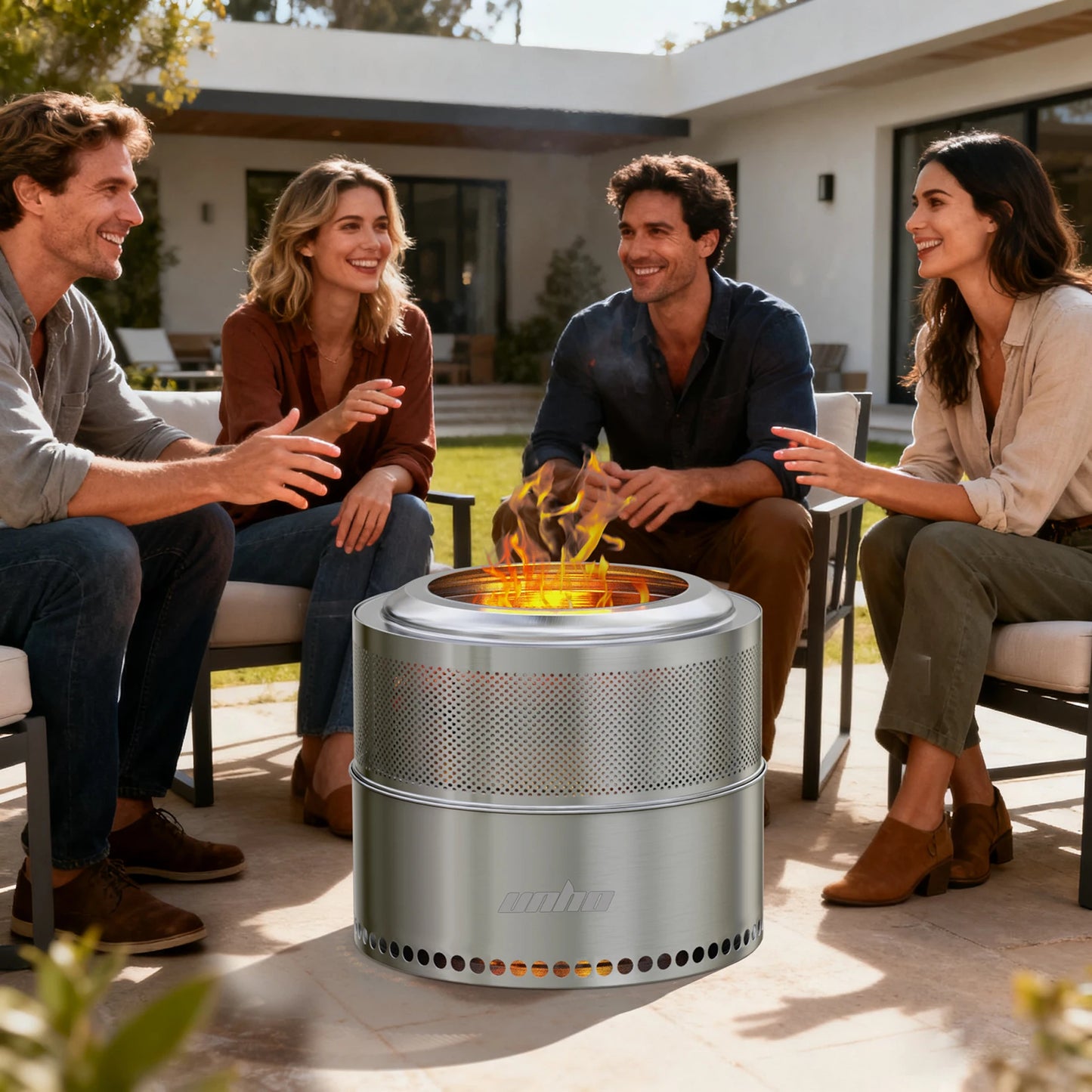 Stainless Steel Smokeless Wood Burning Fire Pit Carry Bag