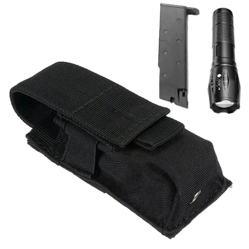Molle Tactical Flashlight Pouch and Magazine Holder for 9mm EDC