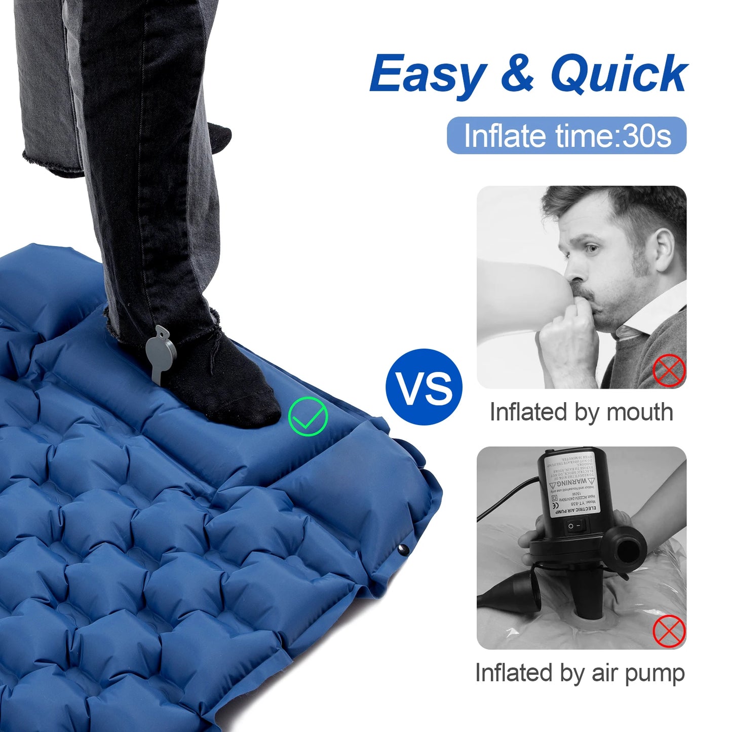 Ultralight Waterproof Air Mattress With Pillow Insulated Outdoor Pad TPU