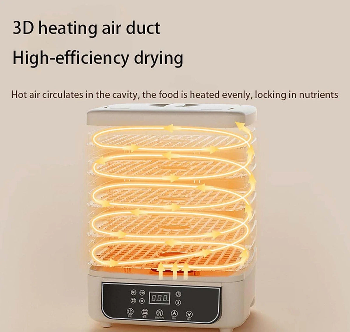 Household Food Dehydrator With Adjustable Temperature For Fruits And Vegetables