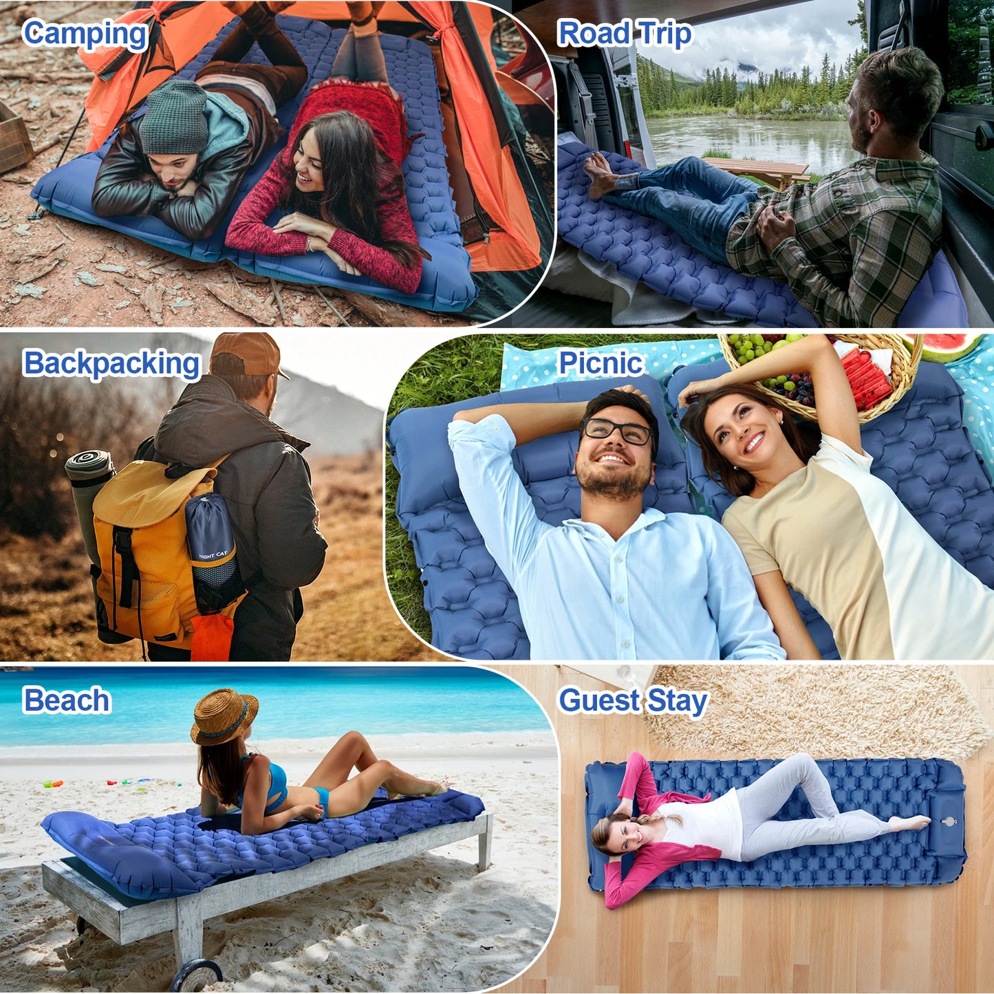 Ultralight Waterproof Air Mattress With Pillow Insulated Outdoor Pad TPU