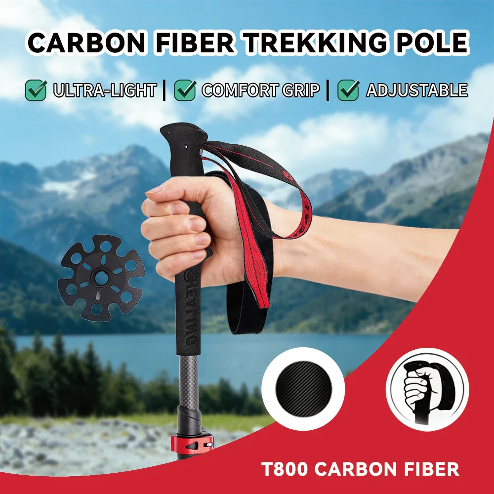 Okhaling Folding Carbon Fiber Trekking Poles For Outdoor Hiking