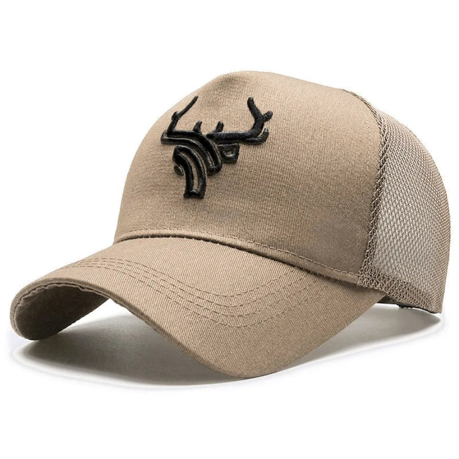 Unisex Antlers Embroidery Baseball Cap Adjustable Outdoor Sun Hat