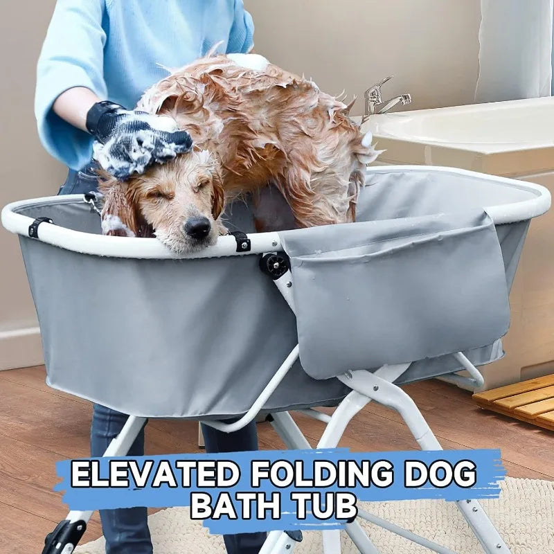 Foldable Elevated Dog Bath Tubs for Grooming and Bathing Station