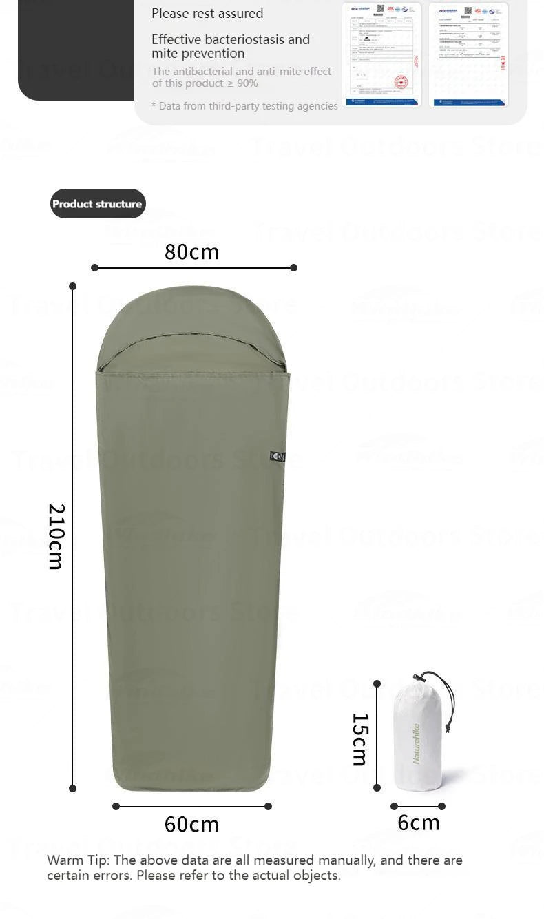 Ultralight Sleeping Bag Liner Soft Stretch Envelope For Camping Travel
