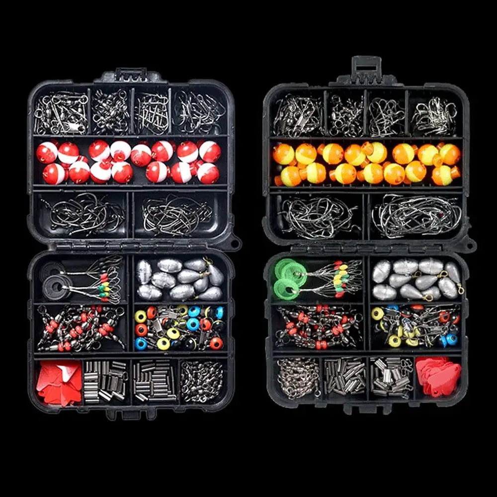 Complete 263-Piece Fishing Kit with Tackle Box, Tools, Hooks, Weights, and More