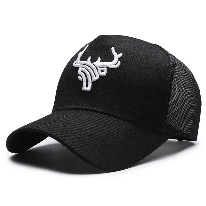 Unisex Antlers Embroidery Baseball Cap Adjustable Outdoor Sun Hat