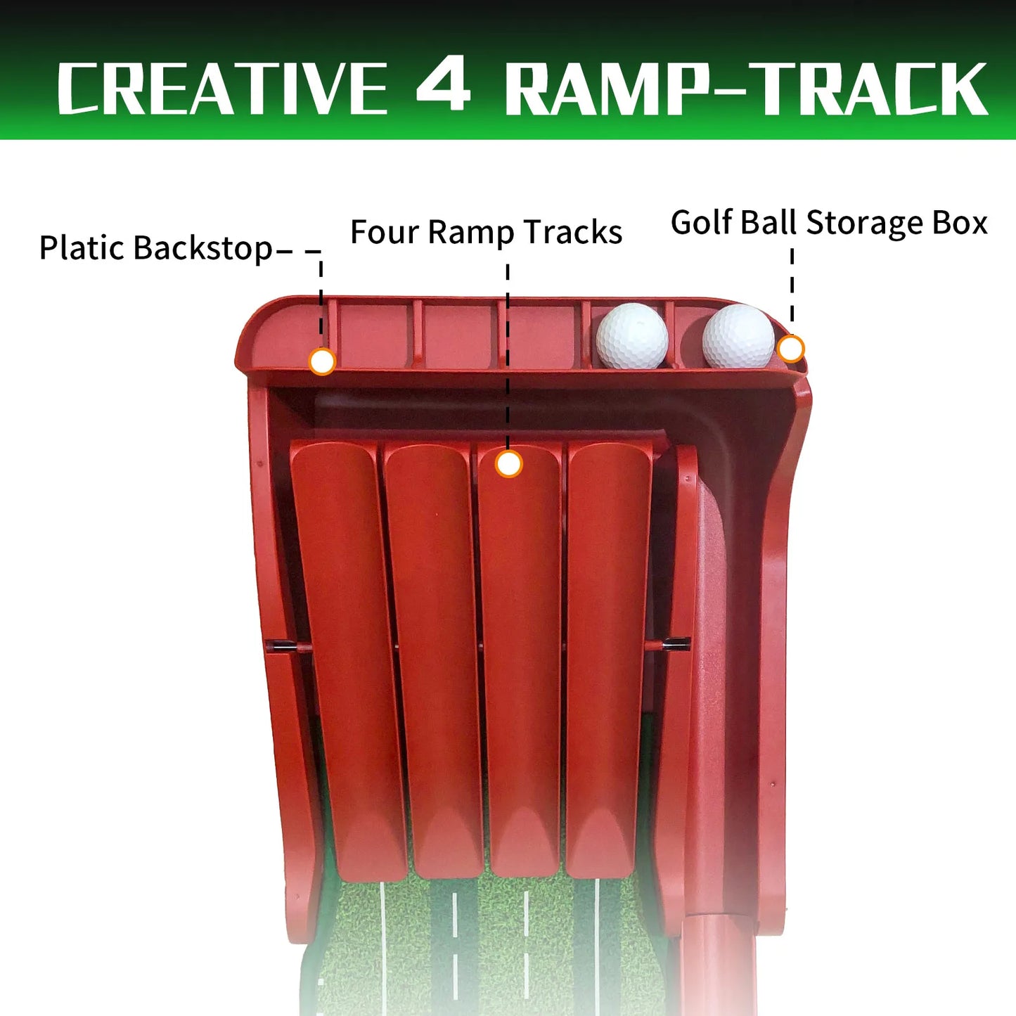 KOFULL Golf Putting Green Mat With 4 Track Flip Pad For Home Office