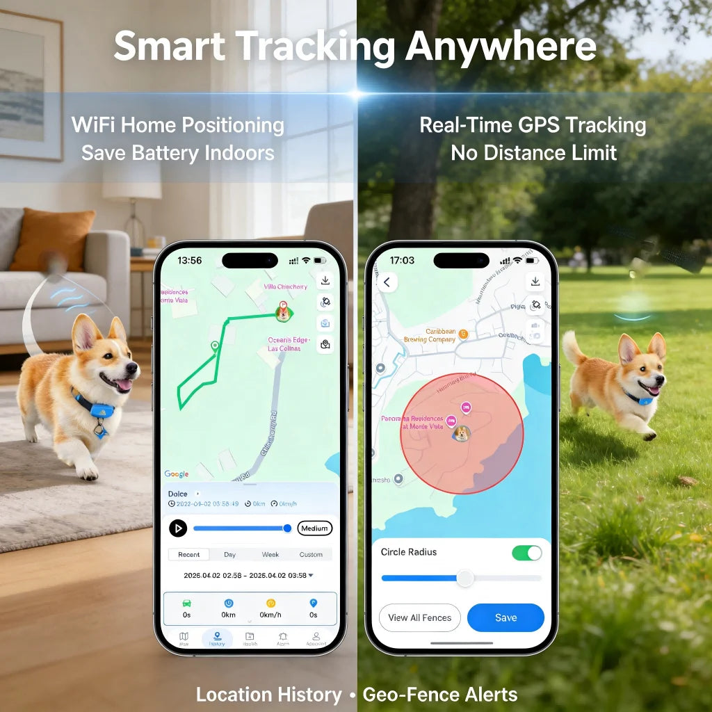 WANWAYTECH GPS Pet Tracker 4G Real Time Tracking IP67 Waterproof