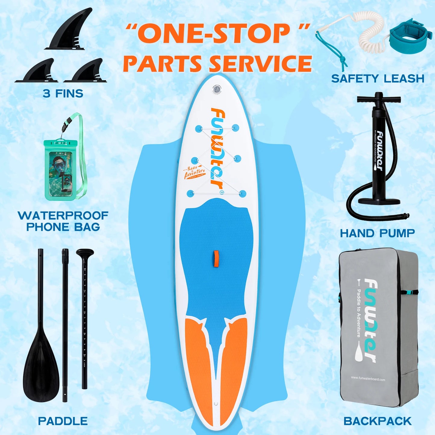 Funwater Inflatable Stand Up Paddle Board With Accessories