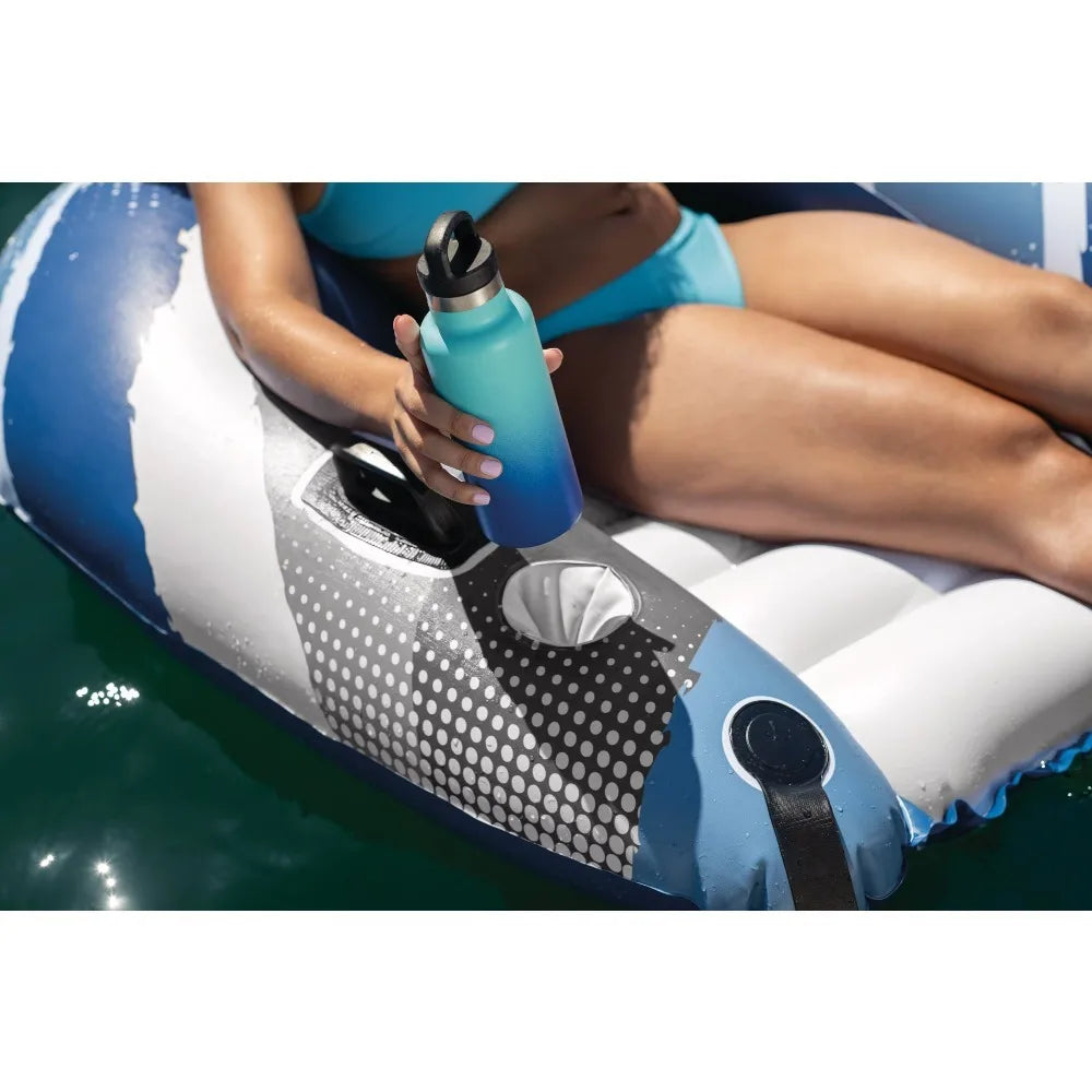 Intex River Run Lounge - Inflatable Floating Water Seat with Quick Connects - River Lake Pool