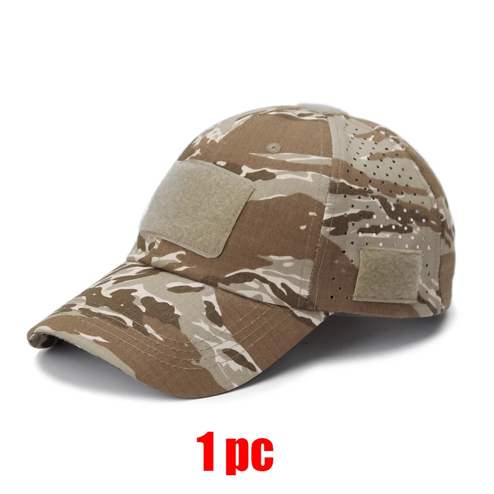 New Men Camouflage Baseball Cap Breathable Sunscreen Hat Outdoor Sports Hunting Hiking Camping Beach Fishing Sun Hat