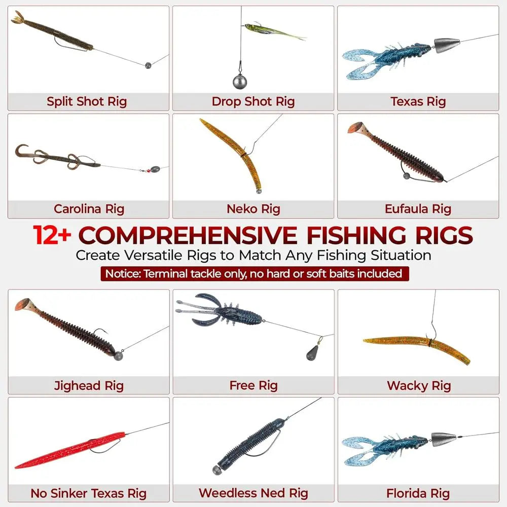 KastKing 182-400pcs Fishing Kit: Complete Freshwater Tackle Box with Hooks, Weights, Bobbers for Bass, Trout & Panfish