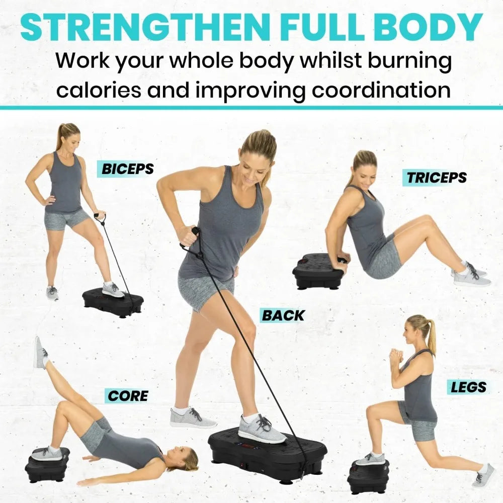 YTYIN Vibration Plate Exercise Machine With Resistance Bands