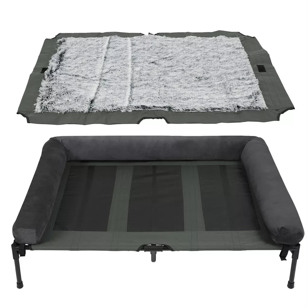 BINGOPAW Outdoor Elevated Cooling Dog Bed Lounger for Camping