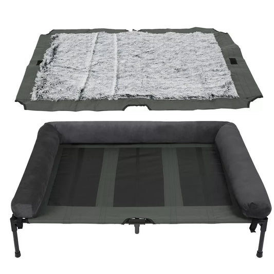 BINGOPAW Outdoor Elevated Dog Bed With Mesh Cooling Lounger