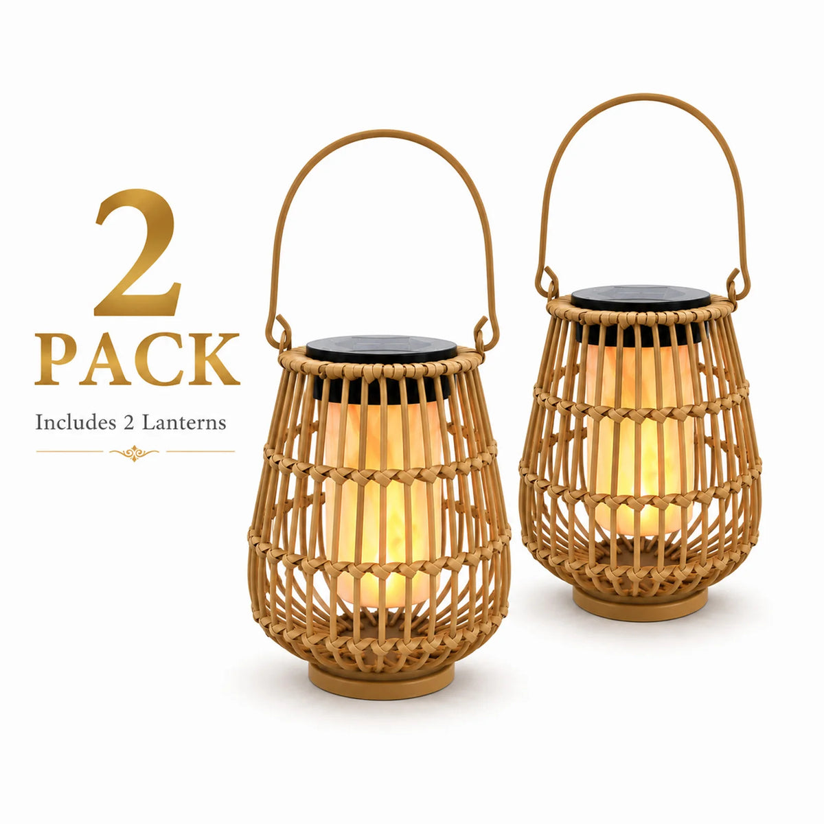 Solar Lanterns Outdoor Handwoven Waterproof Hanging Lights for Garden Patio