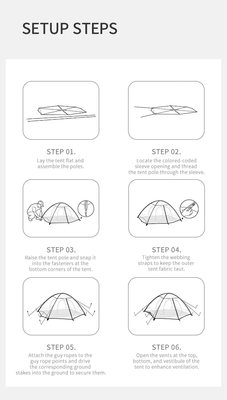 Naturehike Giling PRO 4-Season Dome Tent for Hiking