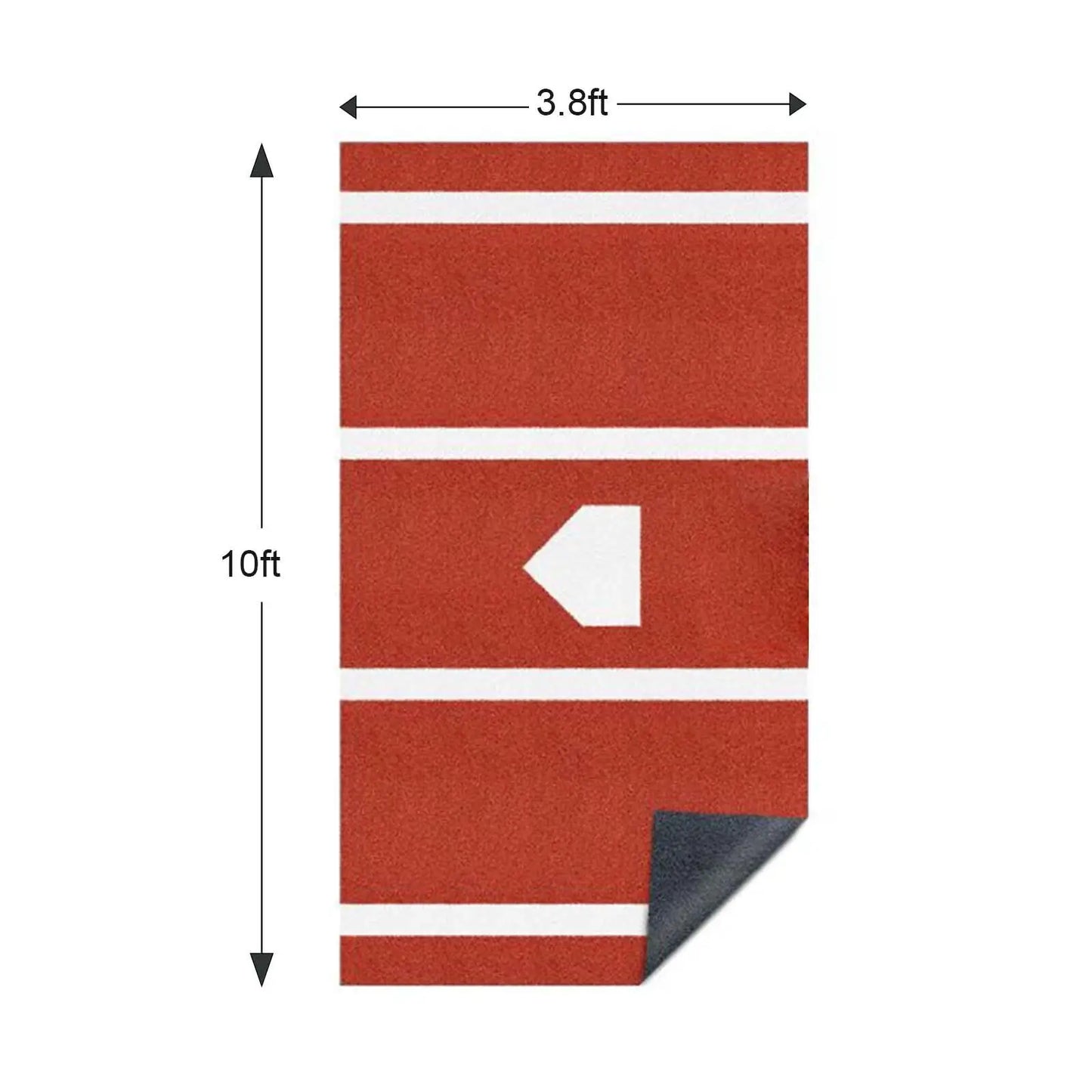 Portable 10x3.8ft Baseball Softball Batting Mat with Home Plate Non-slip Rubber Bottom Indoor/Outdoor