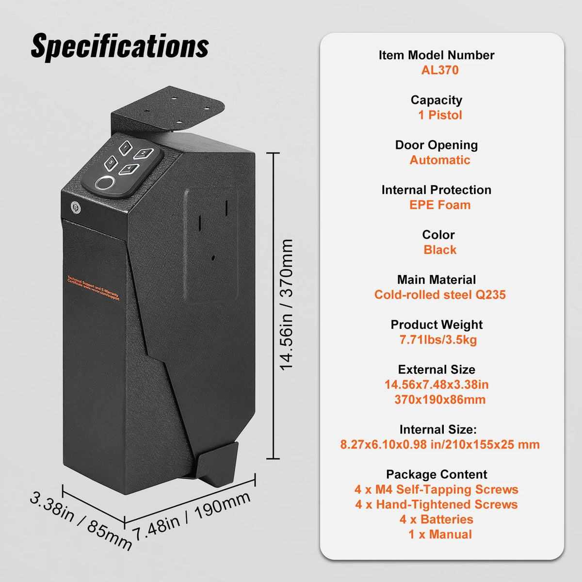 SucceBuy Biometric Pistol Safe with Quick Access and Silent Mode