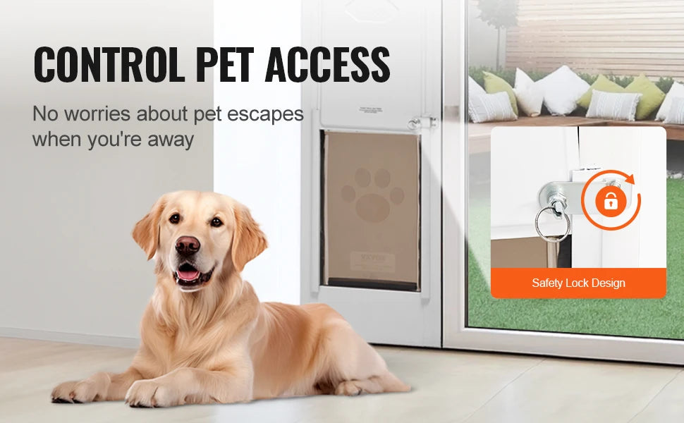 Dog Door For Sliding Glass Door Aluminum Frame Durable Pet