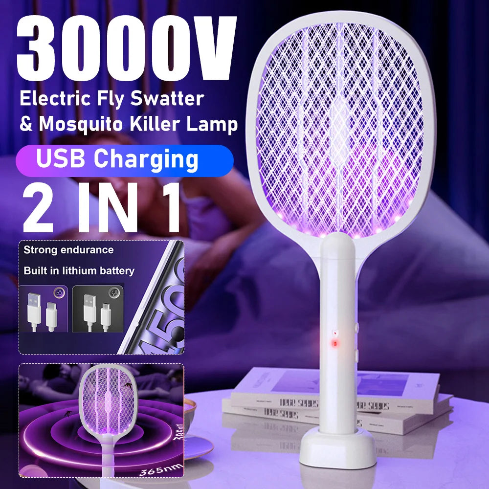 MOJOYCE 2 In 1 Electric Fly Swatter And Mosquito Trap