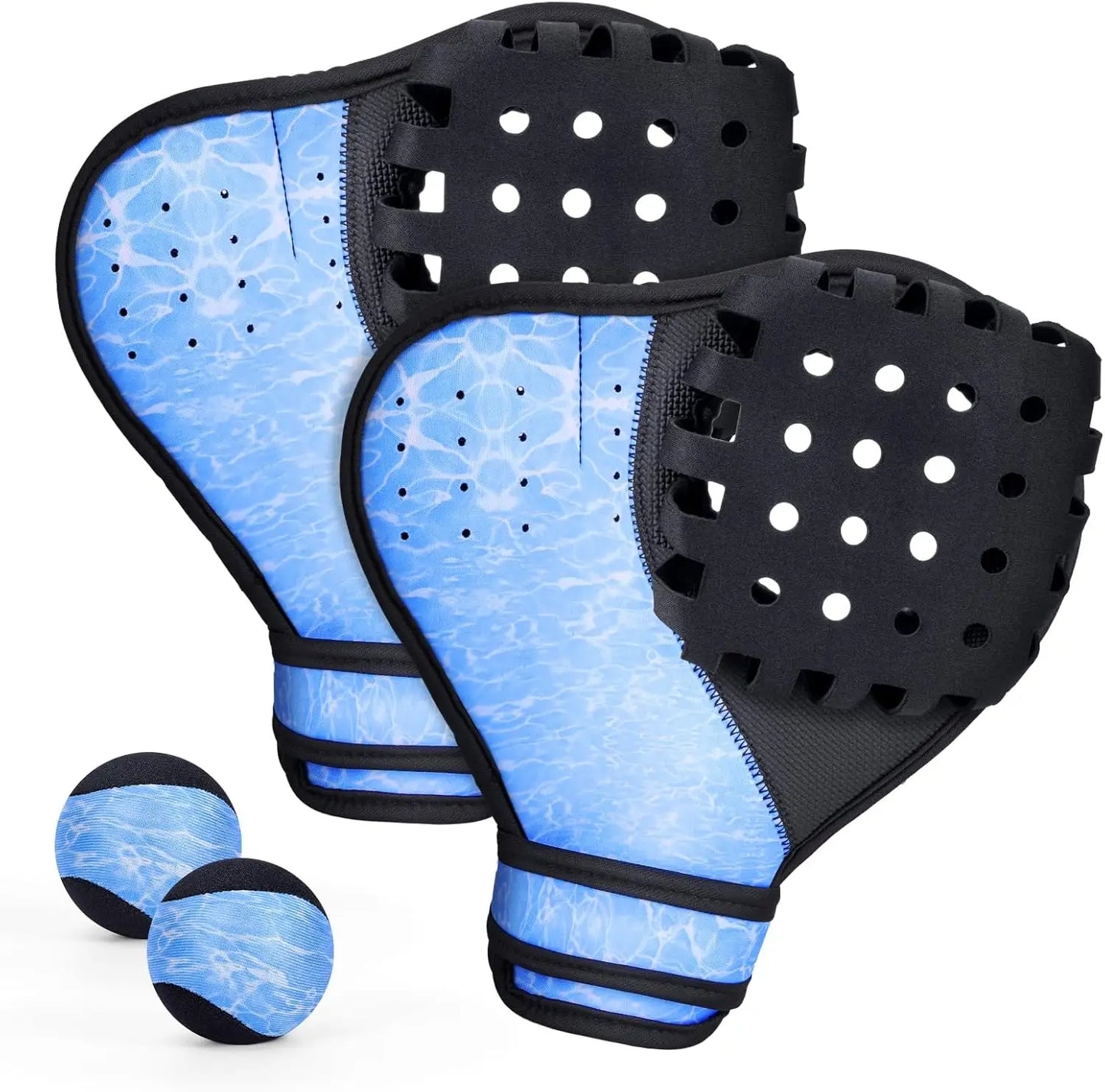 Altrek Store Water Baseball Glove and Ball Set, Water Gloves with Adjustable Strap, 2 Catch Water Gloves & Balls for Water Games, Pool Sports & Beach Games for Teens & Adults