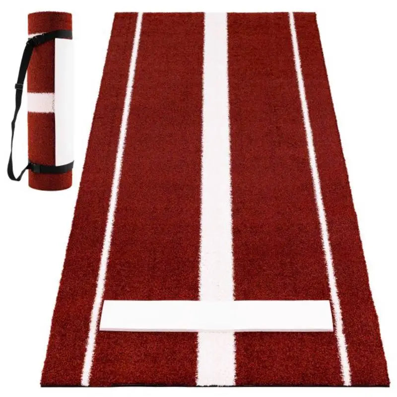 Softball Pitching Mat 10 x 3 Feet Softball Training Aid-Red