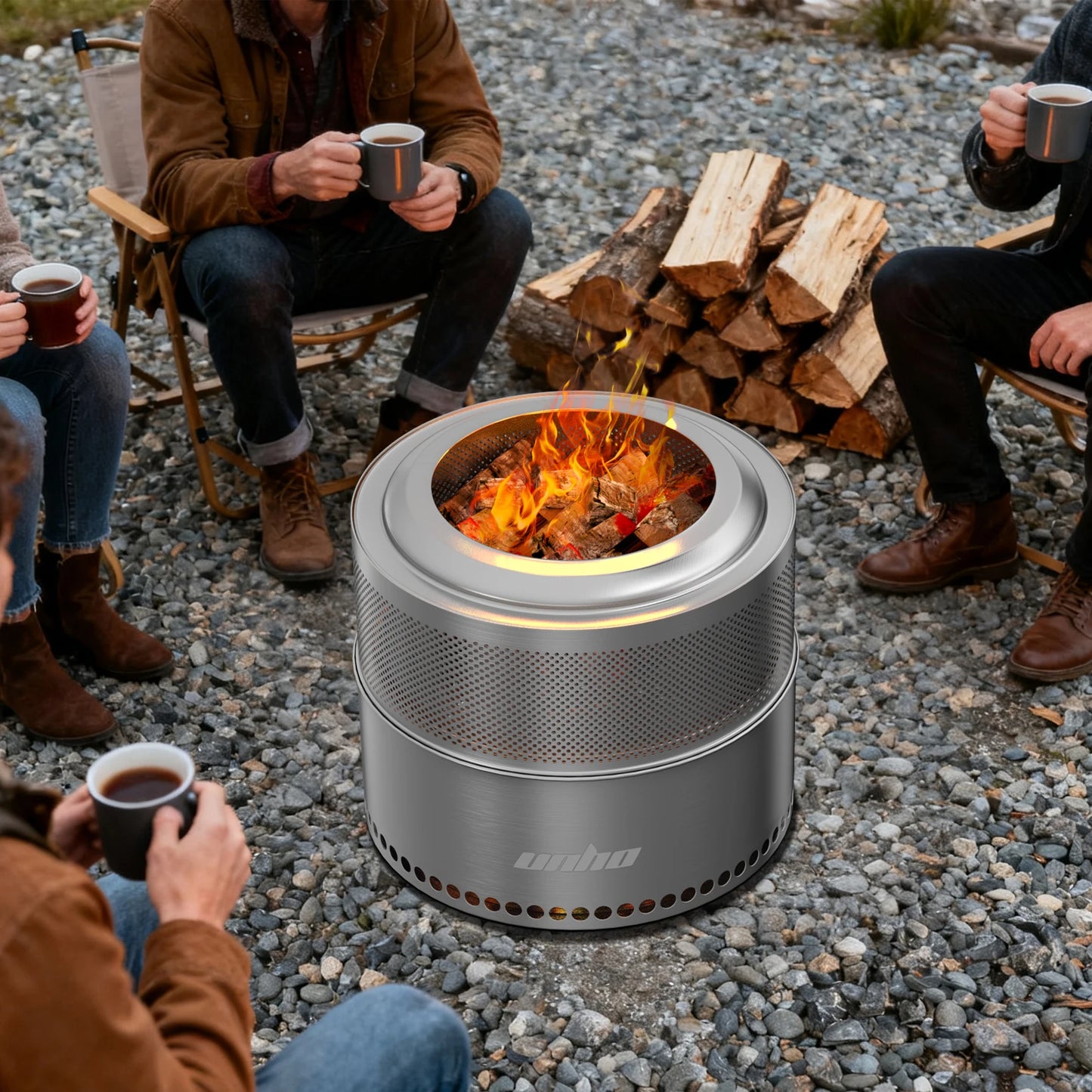 Stainless Steel Smokeless Wood Burning Fire Pit Carry Bag