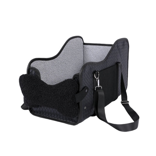 Pet Car Booster Seat for Small Dogs, Center Console Dog Car Seat with Safety Leash, Removable Double-Sided Cushion, Storage Pockets, Portable Pet Carrier Bag for Travel, Outdoor and Home