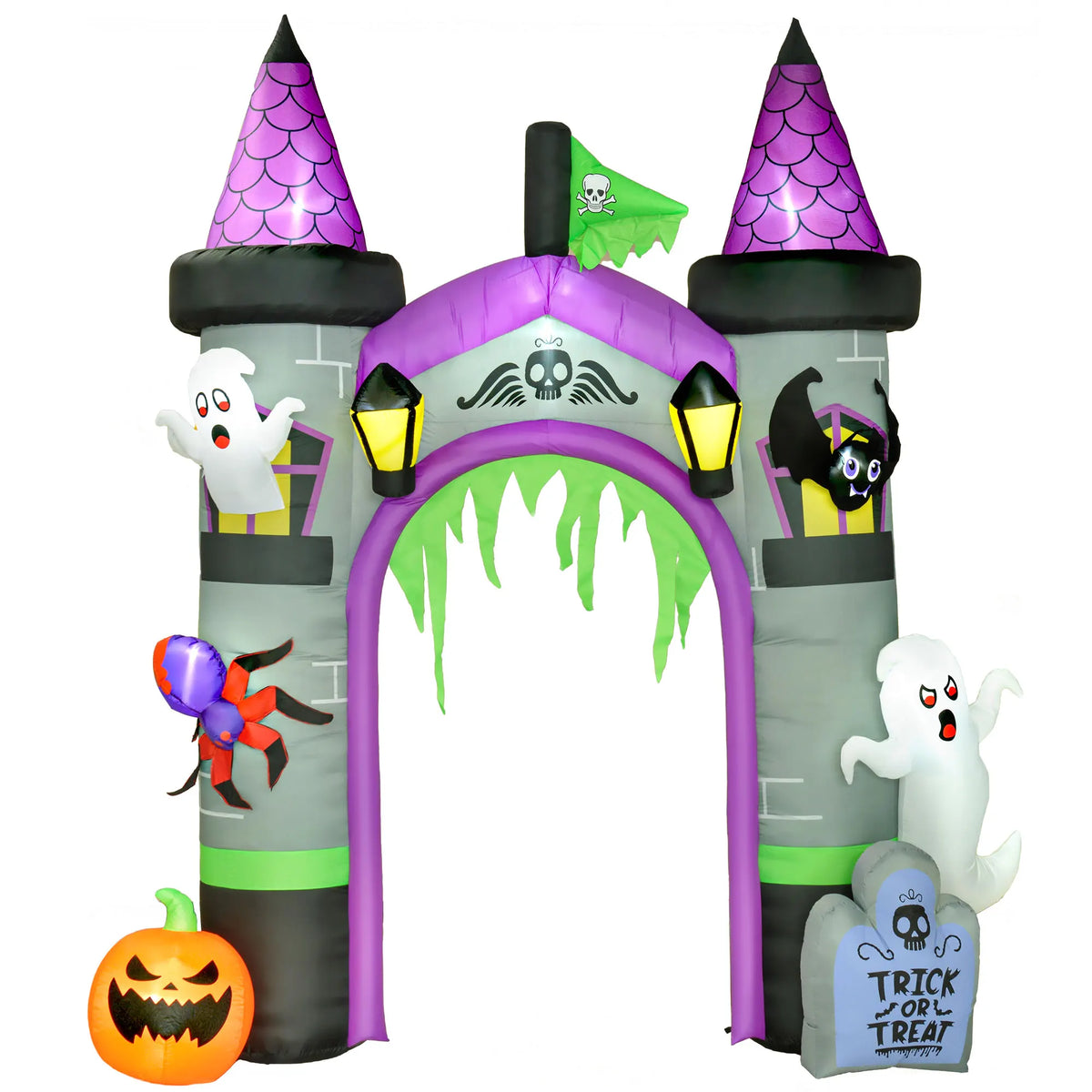Outsunny Outdoor Halloween Inflatable Archway With LED Yard Display