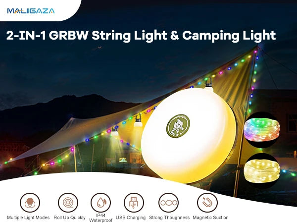 Kla-Fcob Waterproof Rechargeable LED String Lights For Outdoor Camping