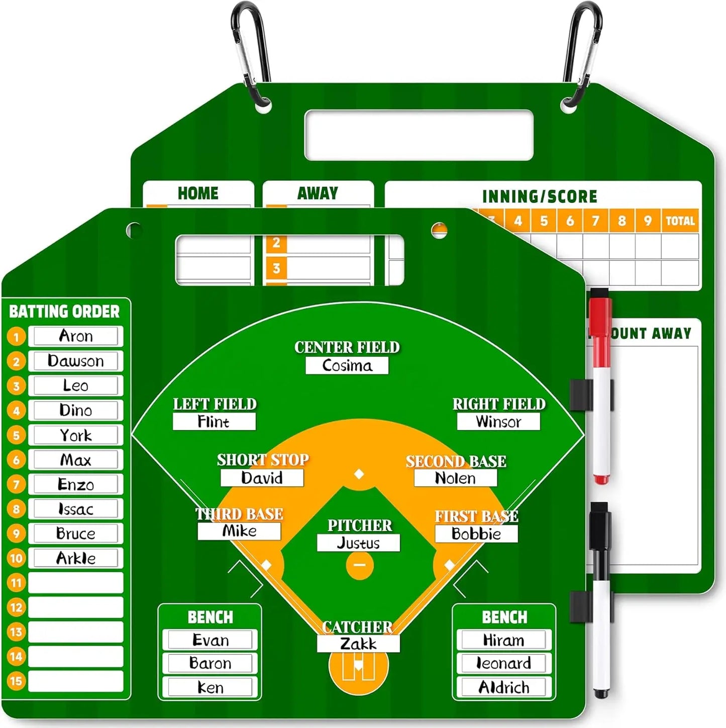 Magnetic Baseball Lineup Board for Dugout and Coaching