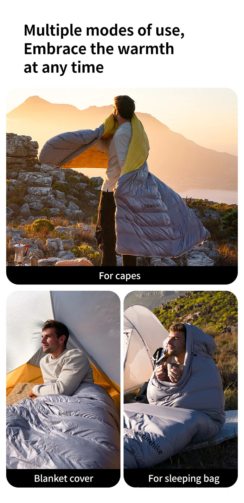 Naturehike Ultralight 650FP Duck Down Sleeping Bag For Hiking Travel