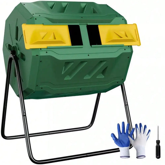 Composting Tumbler Dual Rotating Outdoor Garden Bin