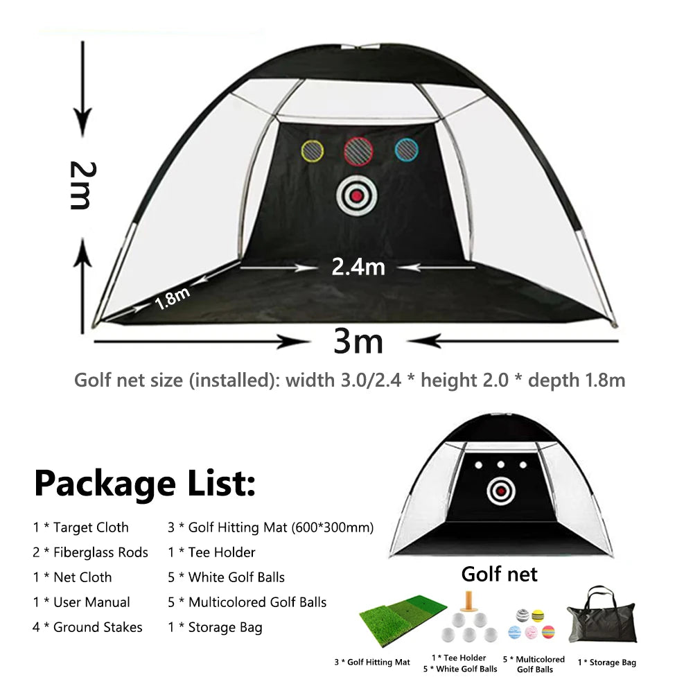 Golf Chipping Net Set Indoor and Outdoor Collapsible Golf Pitching Cages Foldable Golf Practice Net Golf Training Equipment Kit