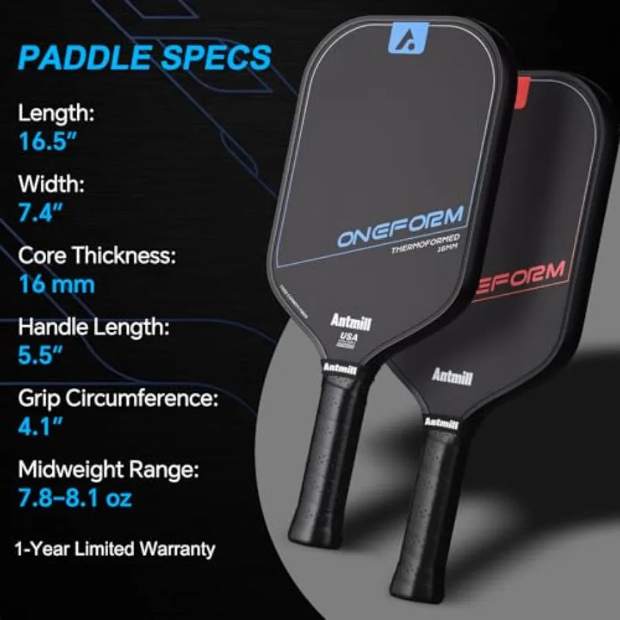 Pickleball Paddles Set of 2 Thermoformed T700 Carbon Fiber Paddle Set, USAPA Approved
