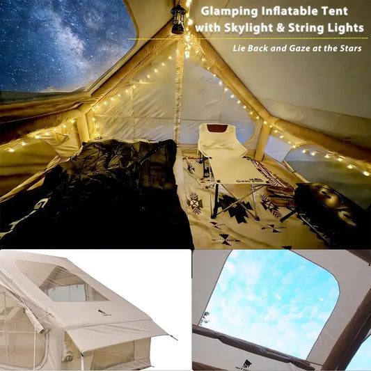 Large Inflatable Camping Tent with Stove Jack Instant Waterproof Blow Up Air Glamping Tent with Skylight for Family 46 Person 4