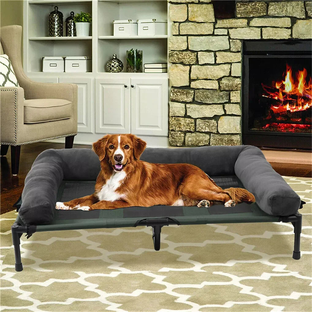 BINGOPAW Outdoor Elevated Cooling Dog Bed Lounger for Camping
