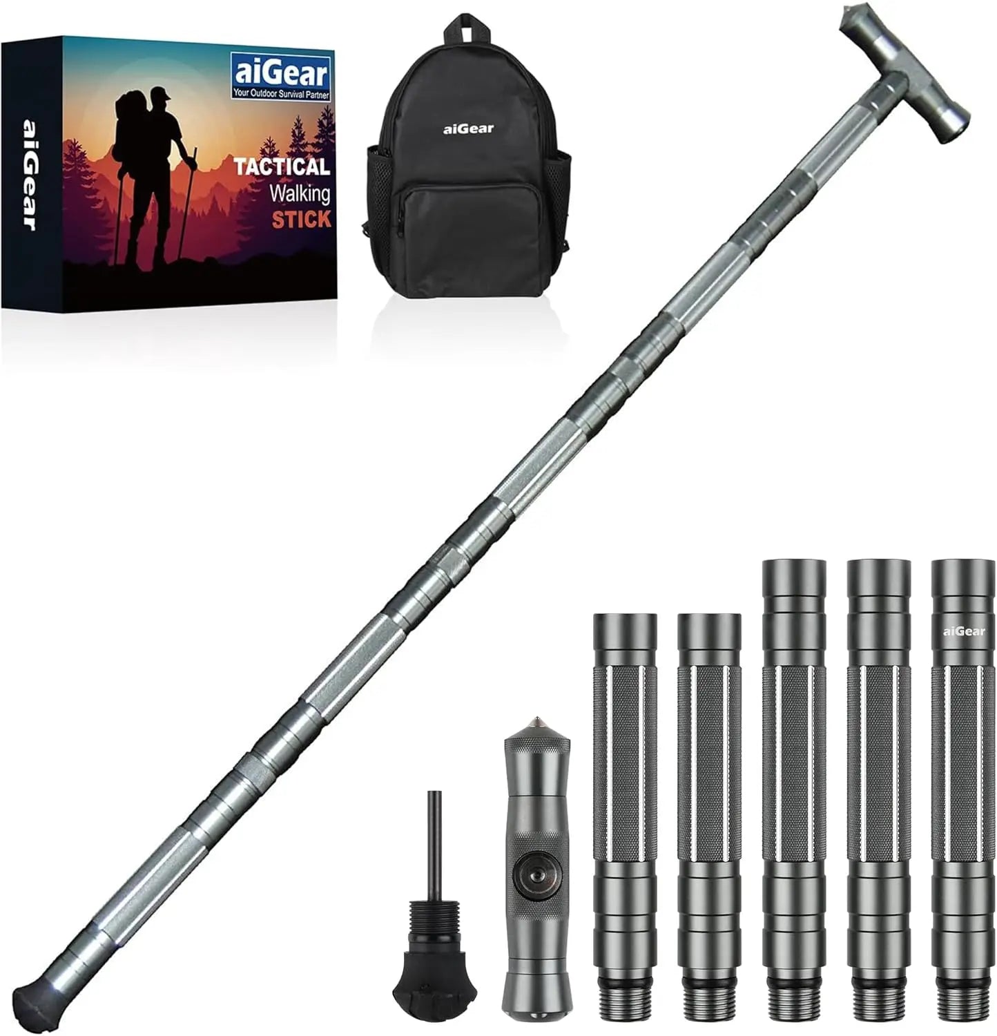 YTYIN G2 Tactical Hiking Stick With Adjustable Aluminum Trekking Poles