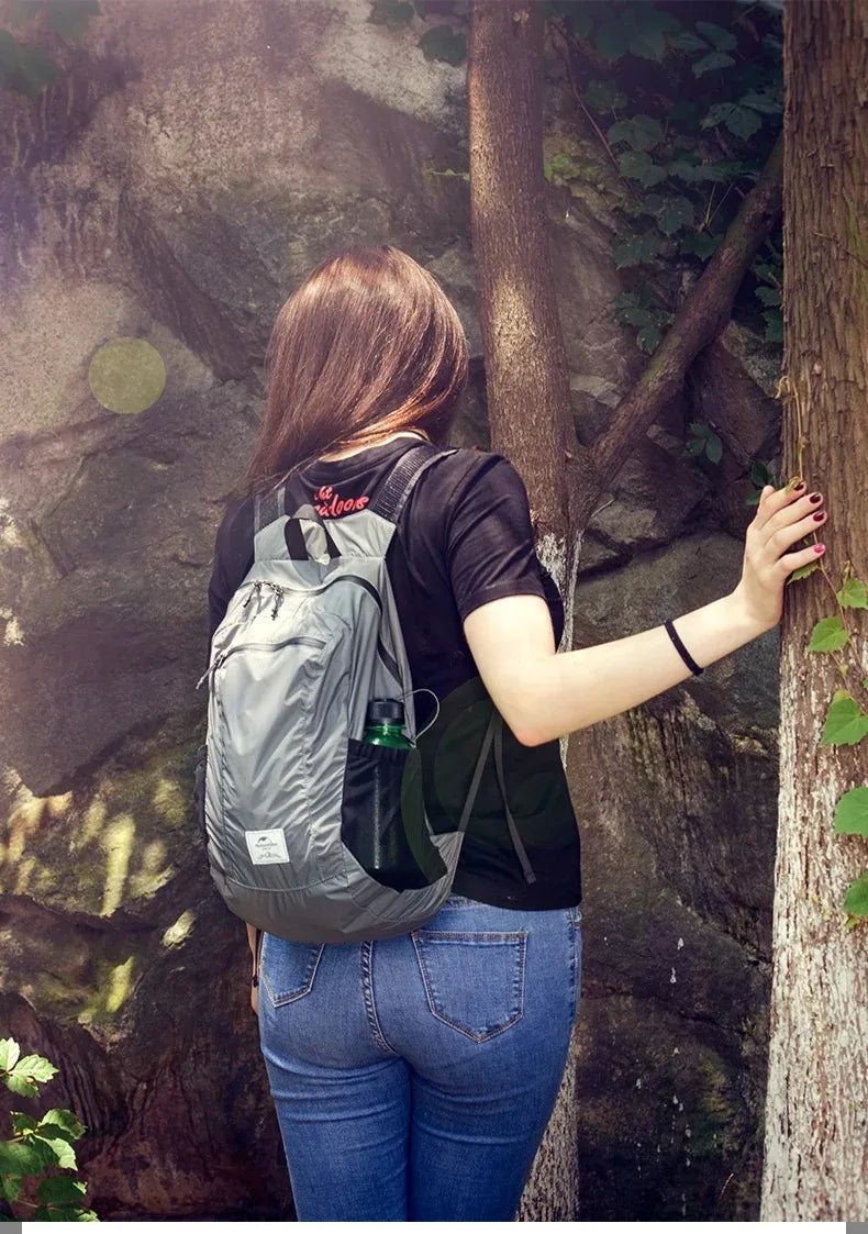 Naturehike Backpack 18L Black Ultralight Outdoor Waterproof Folding Backpack for Men Women‘s Bag Camping Hiking Shoulder Bag