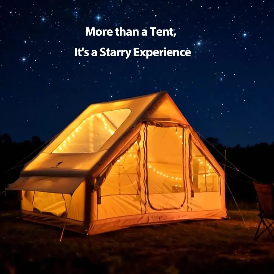 Large Inflatable Camping Tent with Stove Jack Instant Waterproof Blow Up Air Glamping Tent with Skylight for Family 46 Person 4