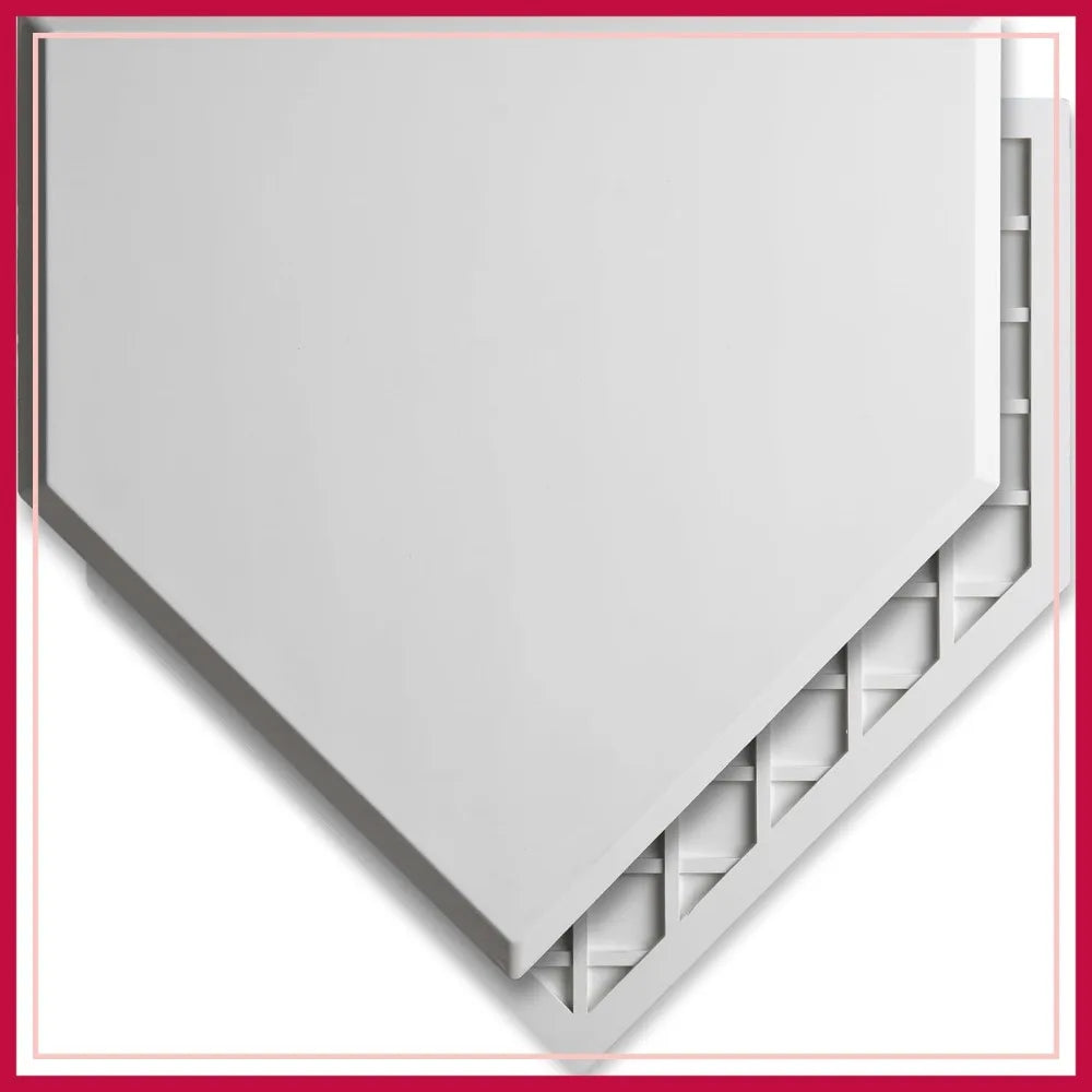 Heavy-Duty Rubber Home Plate - Waffle Bottom Baseball Softball Throw Down Base for Training